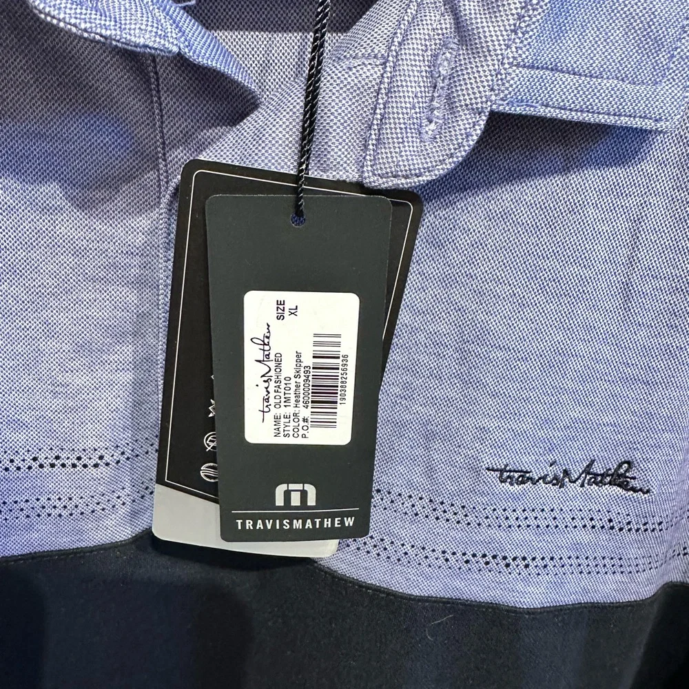 TravisMatthew Polo Shirt XL NWT two tone Performance Goof Shirt Men’s - Picture 2 of 5